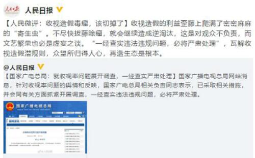 人民日报评收视率造假黑幕：毒瘤该切掉了