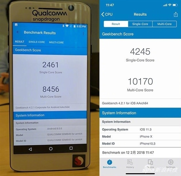 差距多大？骁龙845工程机跑分对比iPhone X：结果意外