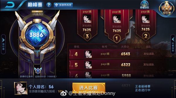 《王者荣耀》巅峰赛曝光：王者才能玩 还有全国排名