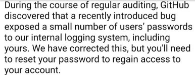 快改密码！GitHub愚蠢失误：用户账号信息遭纯文本暴露