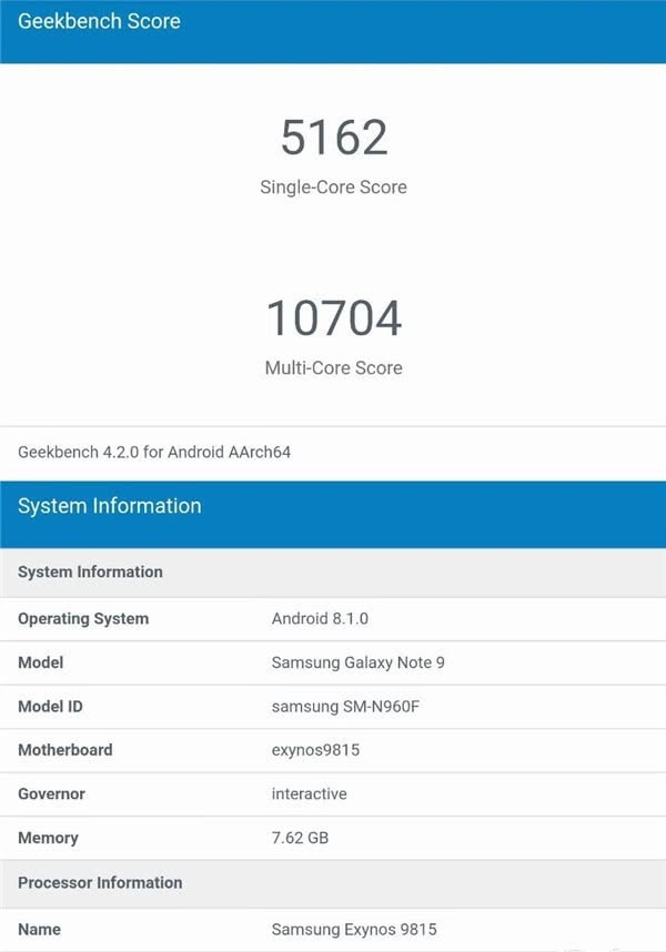 这就是三星Note 9性能表现？苹果A11不是敌手