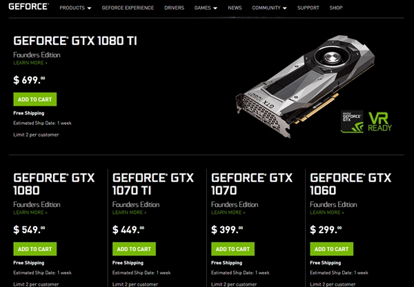 NVIDIA GTX 10系FE公版显卡全部恢复原价：足量供应