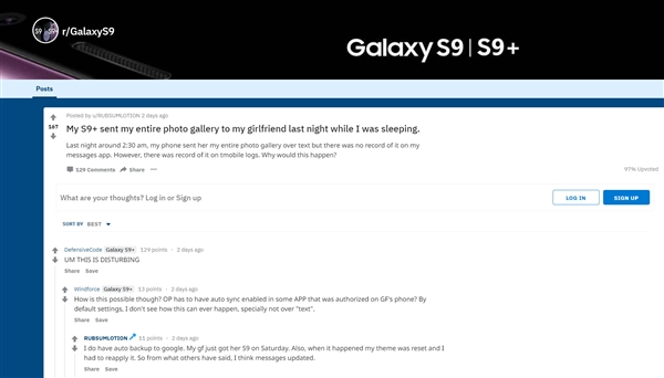 三星手机现奇葩Bug：不知不觉随机给联系人发照片