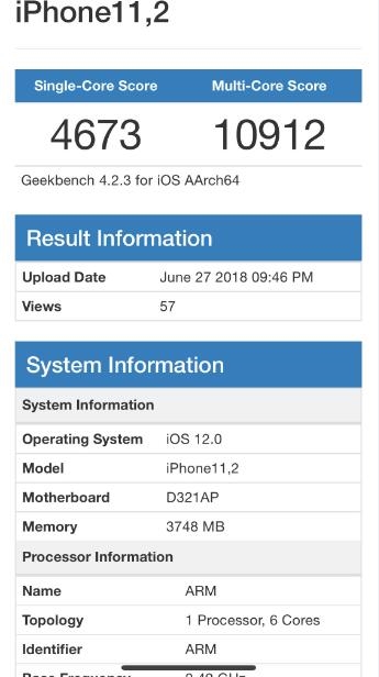 苹果神秘iPhone性能曝光：A11+4GB内存