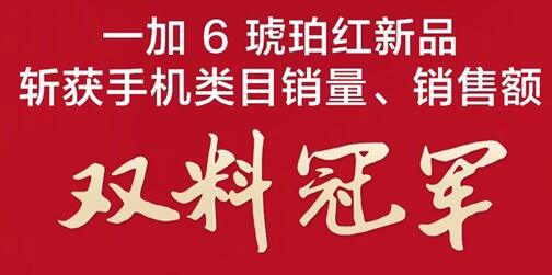 一加6琥珀红首销当天获京东销量/销售额双冠军