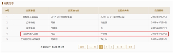 支付宝公司法人由马云变更为叶郁青 官方回应