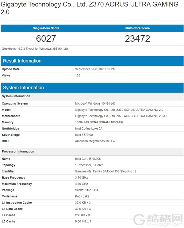 9代i9/i7/i5 GB4跑分出炉：压制AMD