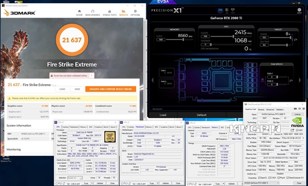 RTX 2080 Ti液氮轰出2.4GHz：刷新五项3DMark跑分世界纪录