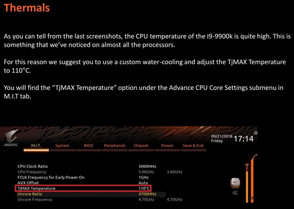 九代酷睿终于上钎焊：全核超频5GHz 温度仍逼近100℃