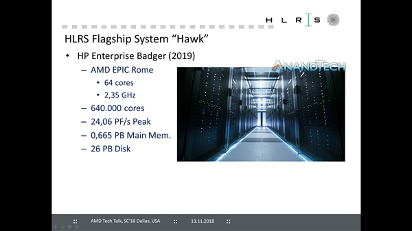 1万颗64核心！AMD 7nm Zen2 EPYC霄龙首次杀入超算