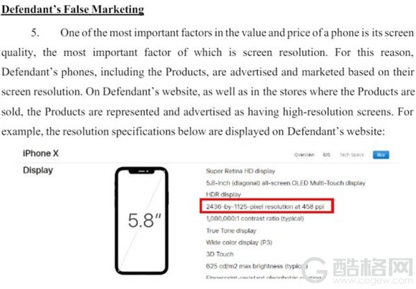 苹果无奈：美国用户起诉iPhone X尺寸和像素造假