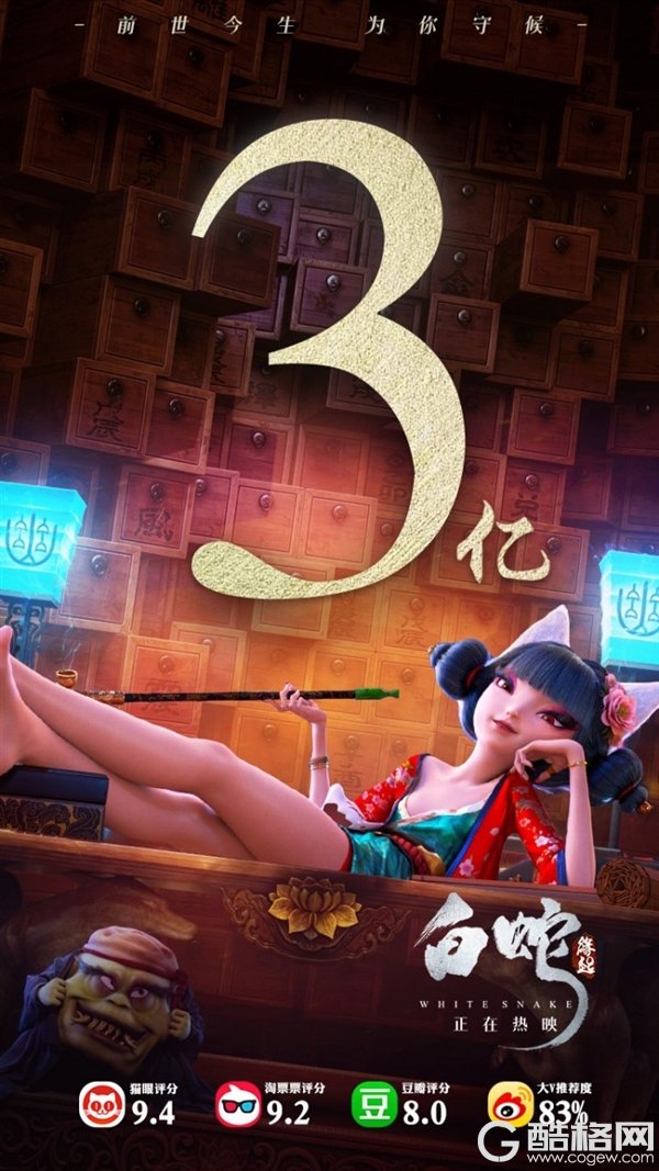 《白蛇:缘起》票房超3亿:口碑依然强势