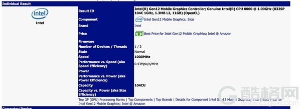 Intel 10nm++ Tiger Lake-U集成双显卡：集成8单元、外挂96单元