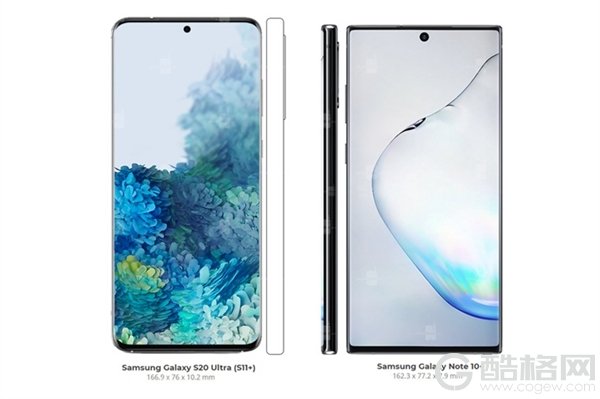 三星Galaxy S20系列最新正面渲染图曝光：感受下这代的大小情况