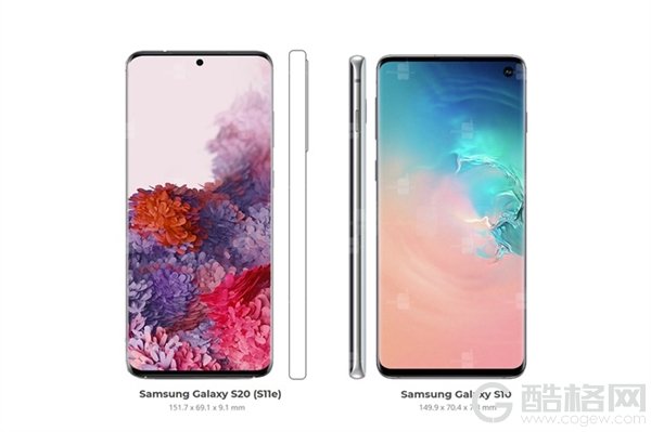 三星Galaxy S20系列最新正面渲染图曝光：感受下这代的大小情况