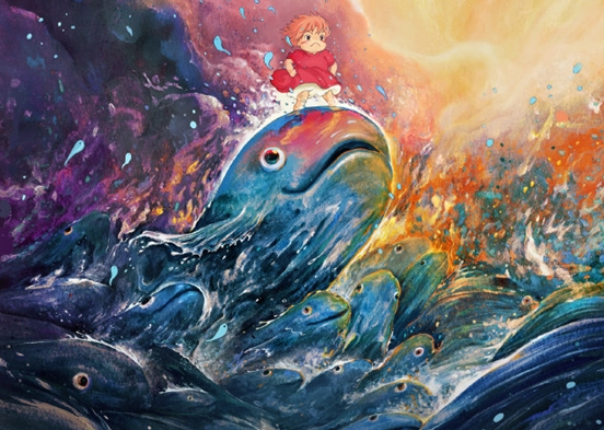 动画电影《崖上的波妞》中国版海报发布：宫崎骏首张原画