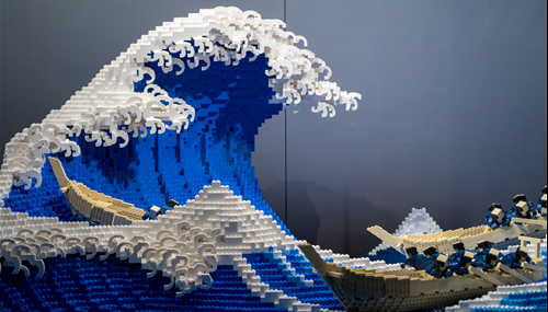 日本乐高大神用5万零件还原名画 打造浮世绘3D立体版