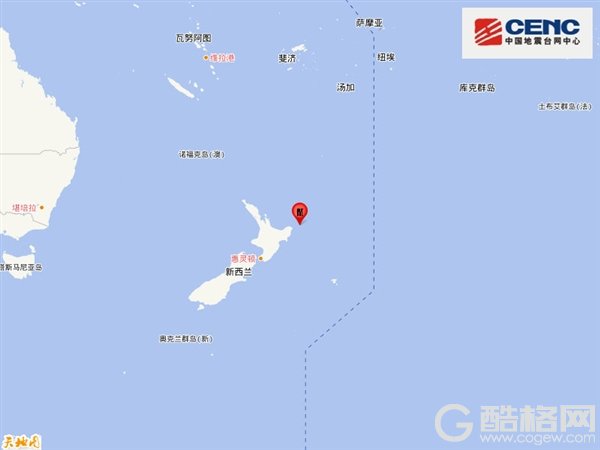 新西兰北岛海域发生7.3级地震：没有破坏性影响